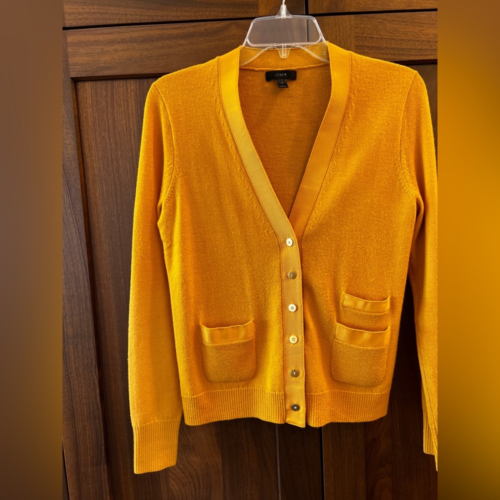 J Crew Womens Yellow Button-Front Cardigan Sweater Size Small - Picture 8 of 8